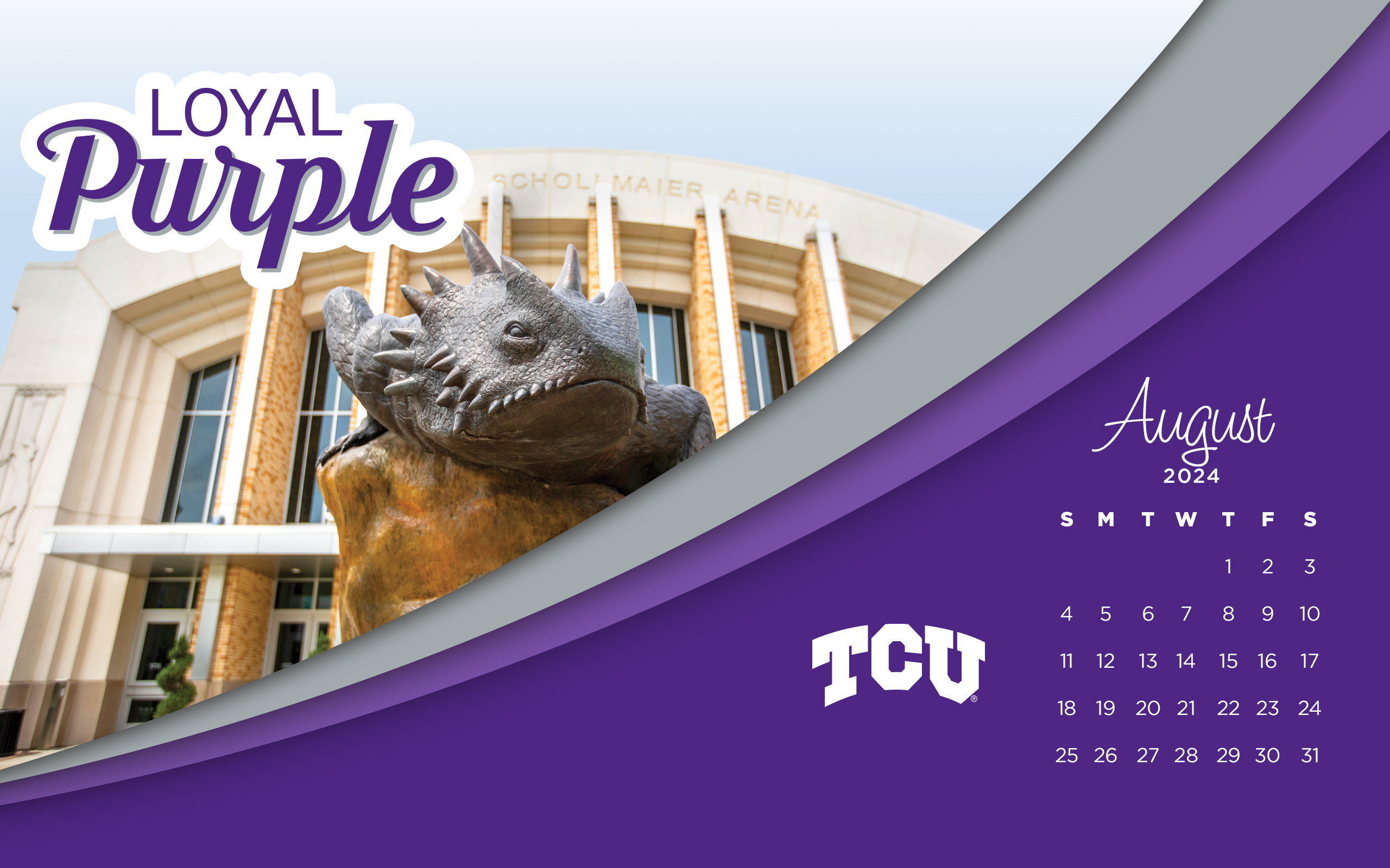 Loyal Purple Calendar Wallpaper - August 2024