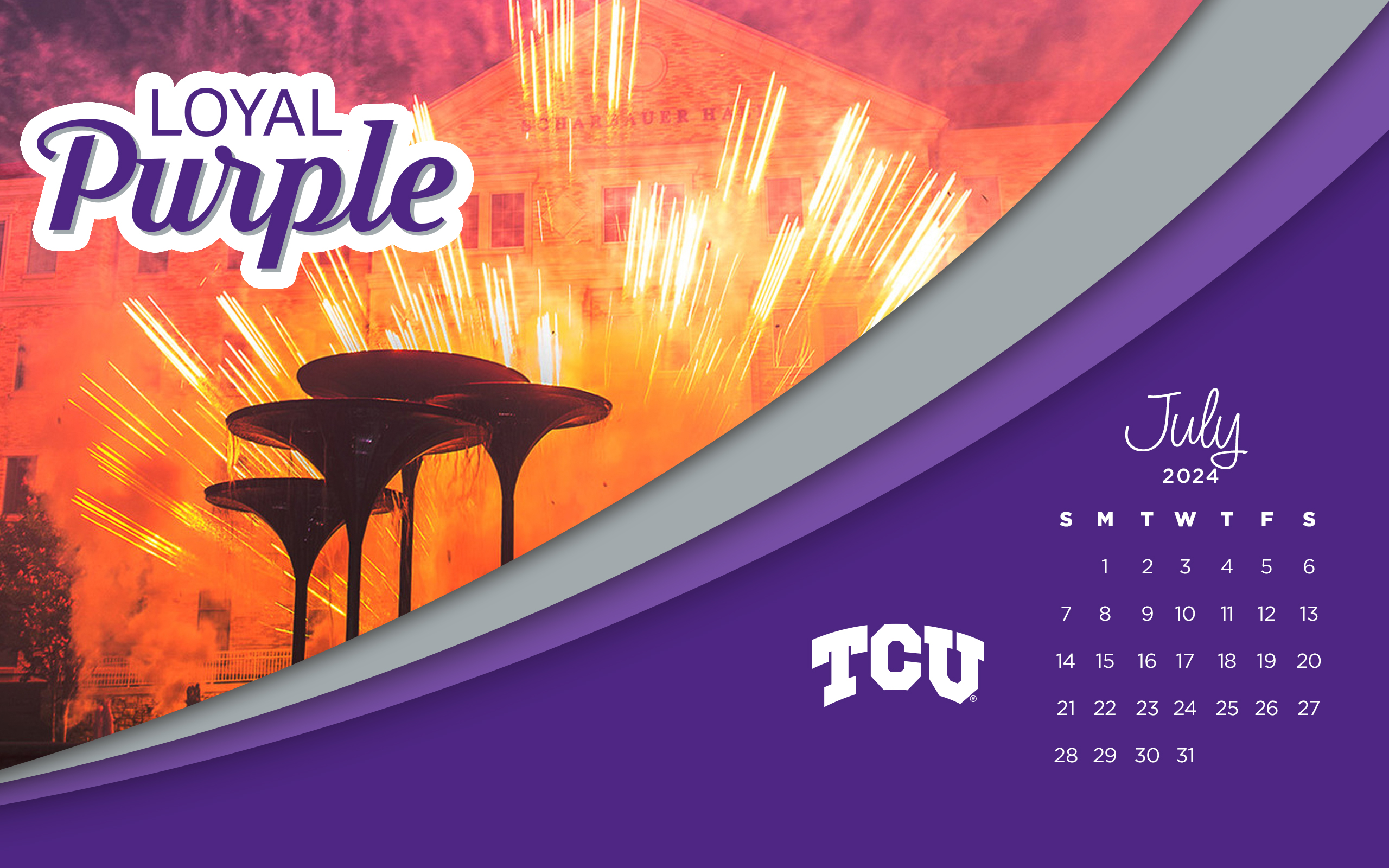 Loyal Purple Calendar Wallpaper - July 2024