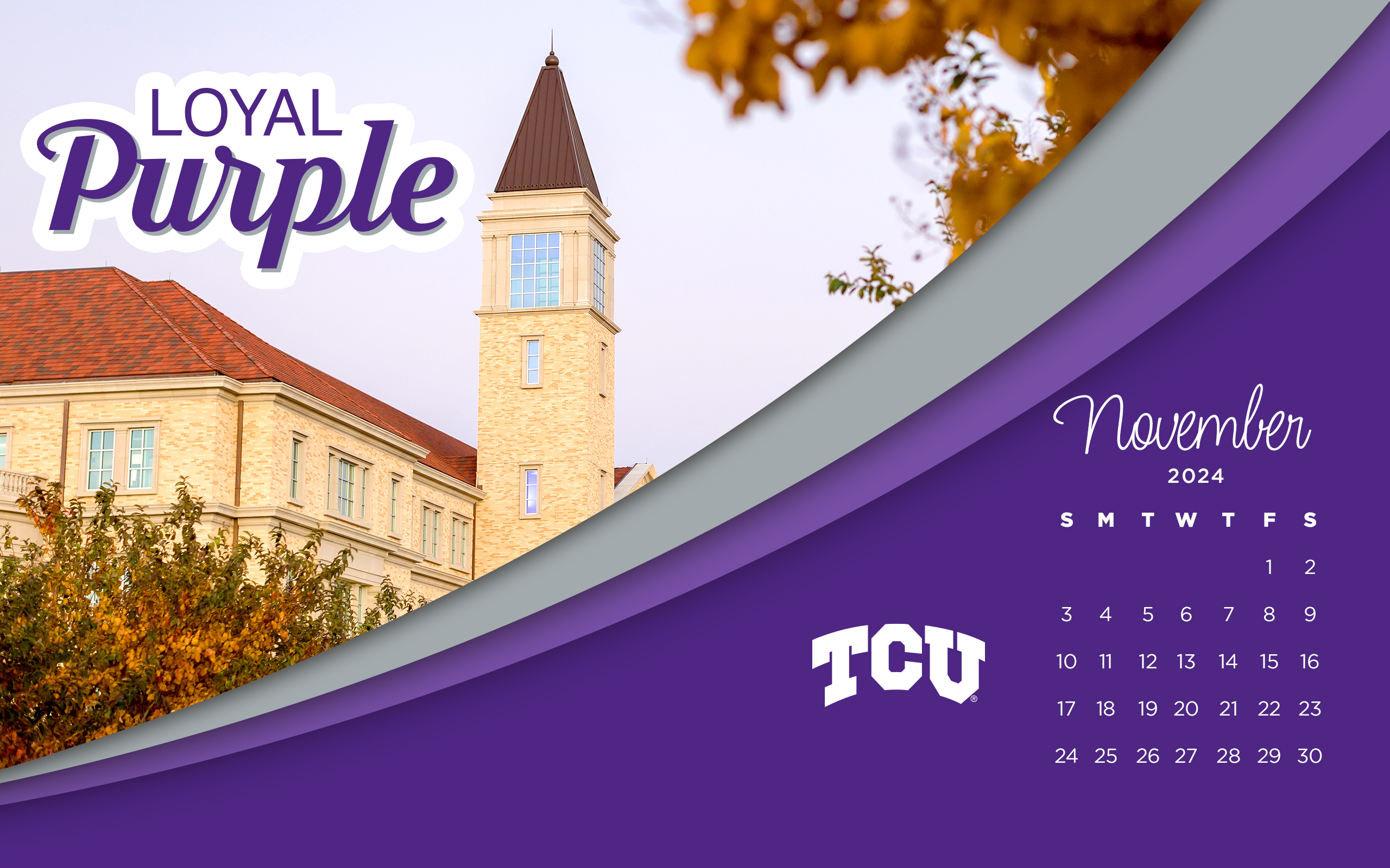 Loyal Purple Calendar Wallpaper - November 2024