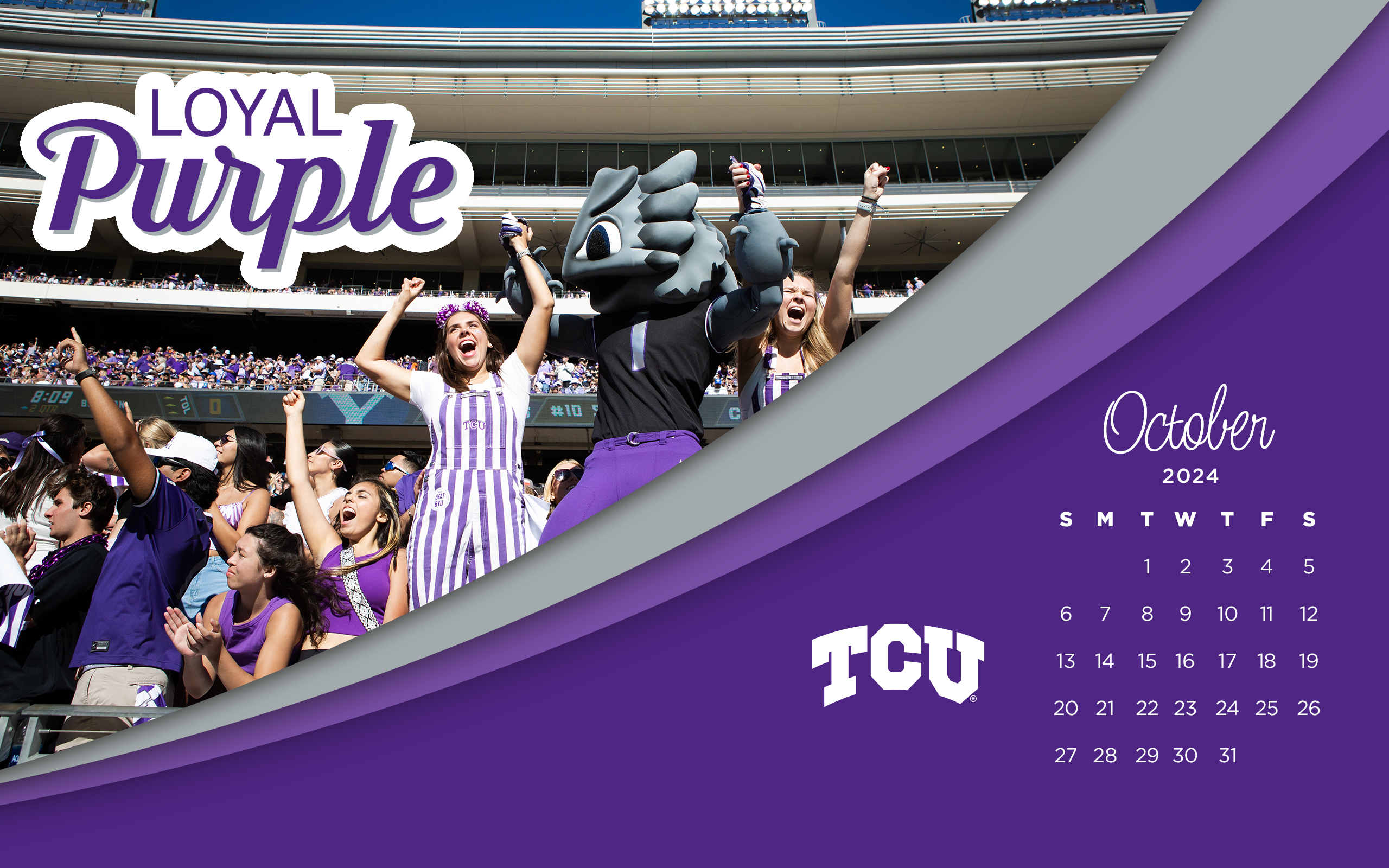 Loyal Purple Calendar Wallpaper - October 2024